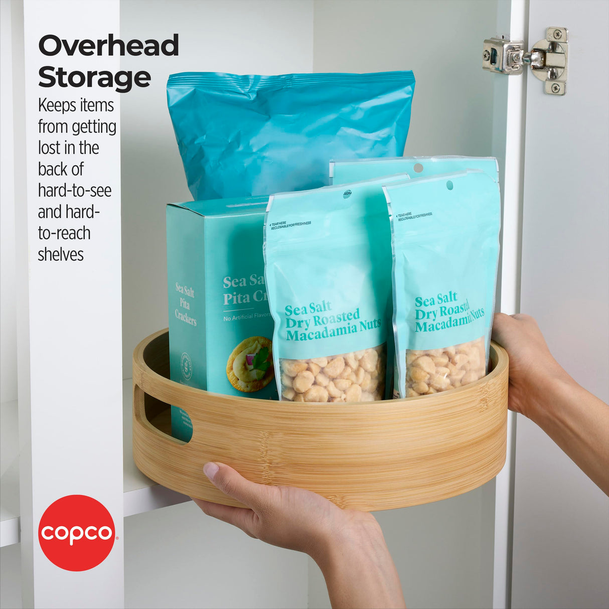 Copco Bamboo High Wall Turntable, Revolving Lazy Susan, Spice Organizer Copco