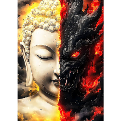 MXJSUA DIY 5D Diamond Painting Kits for Adults, Buddha Diamond Art Painting Full Drill Crystal Rhinestone Embroidery Craft Kits for Home Wall Decor Gifts, 12x16inch