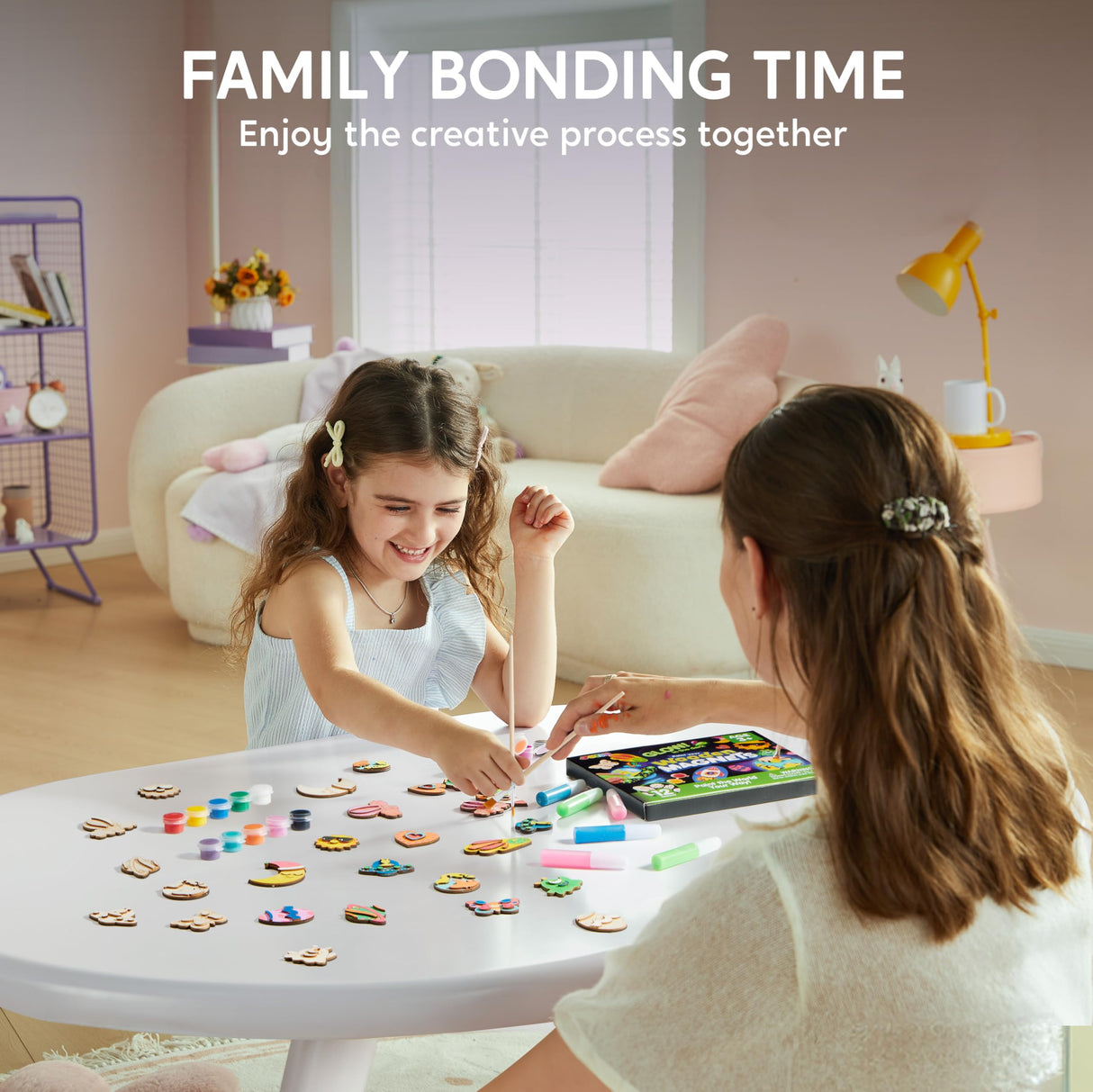 JOYIN 12 Glow in The Dark Wooden Magnets for Kids, Paint Your Own Arts and Crafts Painting Kit, Halloween Crafts Birthday Parties and Family Crafts Gift, Party Favors for Boys Girls Ages 3+ JOYIN