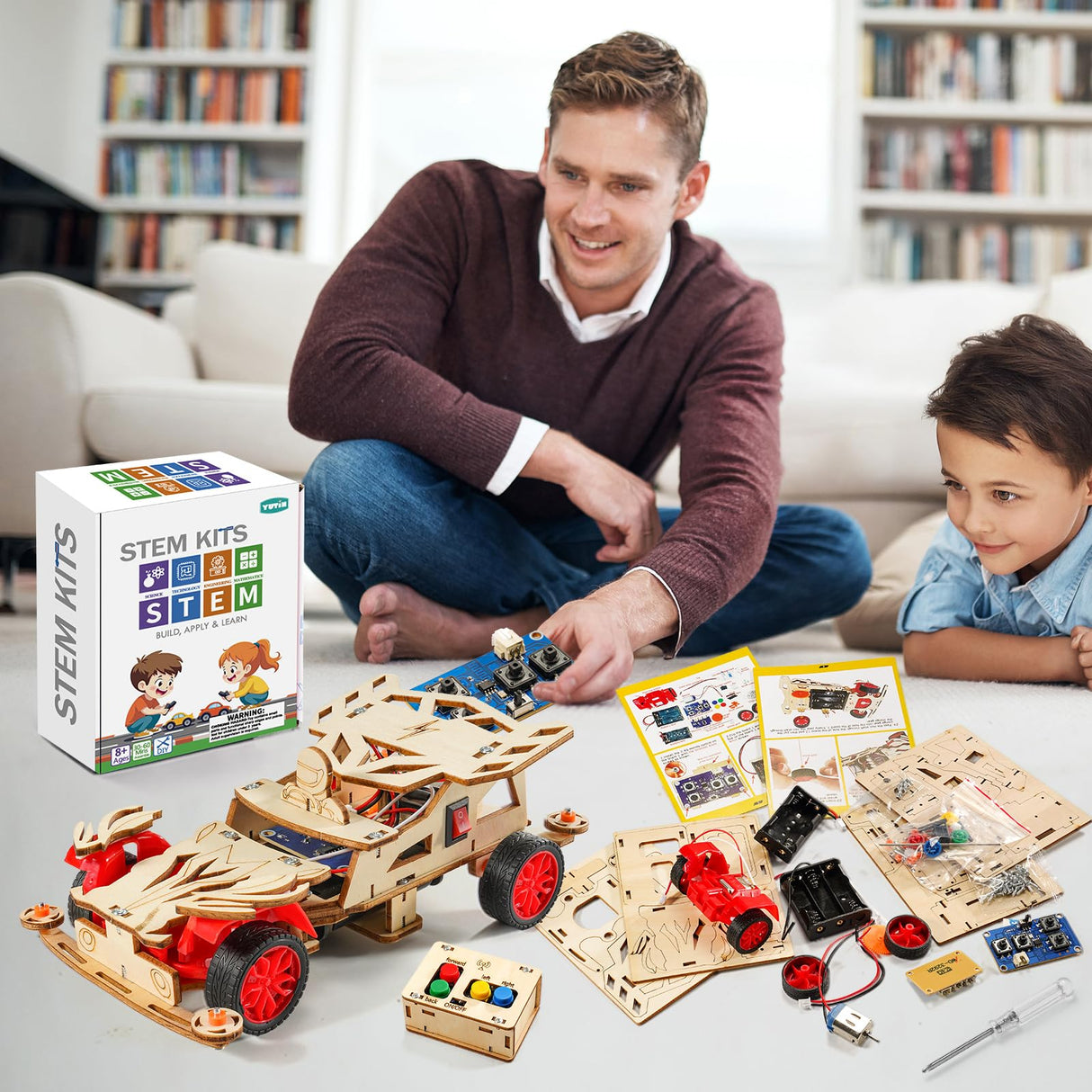 STEM Kits for Kids Ages 8-10, Remote Control Car Model Building Kit for Boys 8-12, Wooden 3D Puzzles 8-13, Wood Science Crafts Projects, STEM Toys Gifts for 8 9 10 11 12 13 14 Year Old Teen Boys Girls Yutin