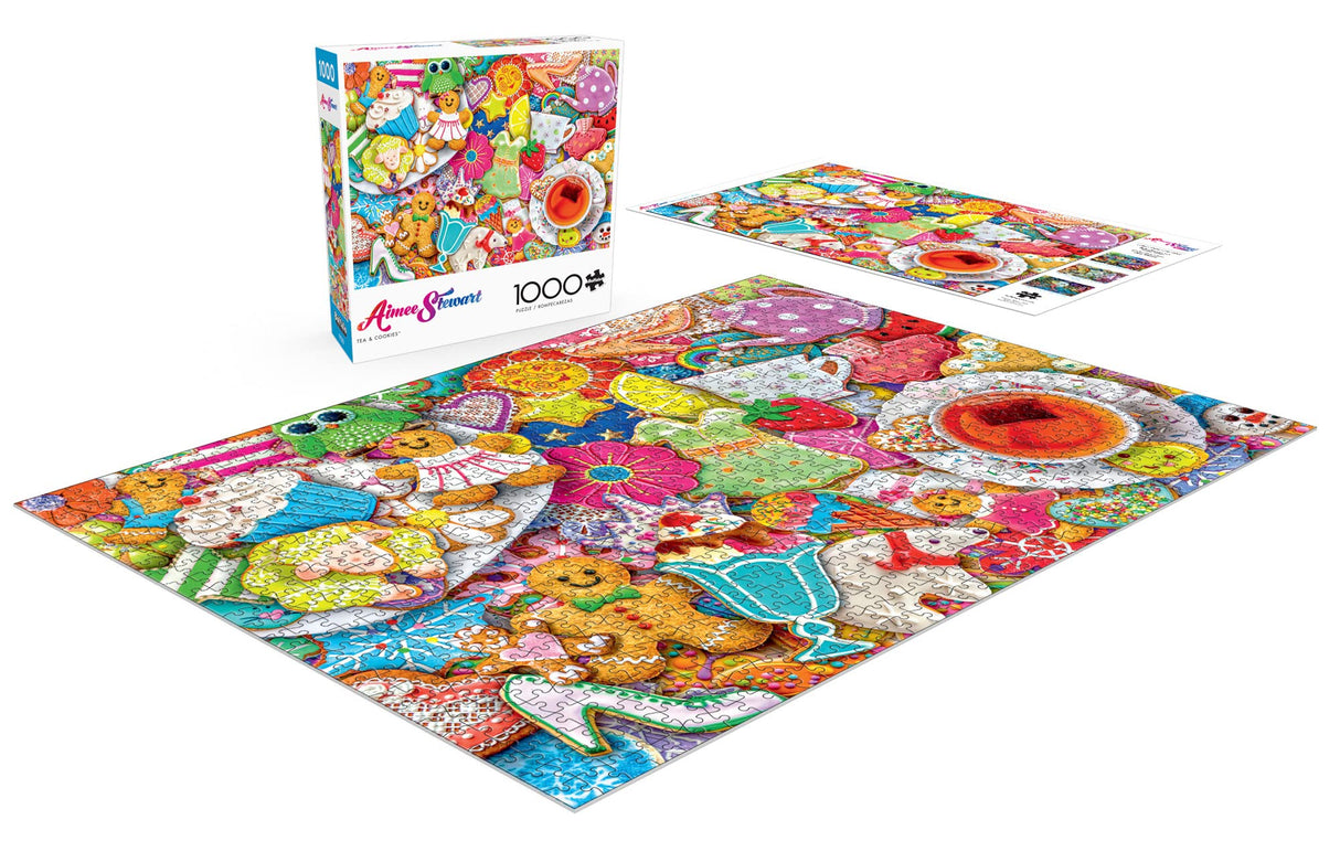 Buffalo Games - Aimee Stewart - Tea and Cookies - 1000 Piece Jigsaw Puzzle for Adults -Challenging Puzzle Perfect for Game Nights - Finished Size is 26.75 x 19.75 Buffalo Games