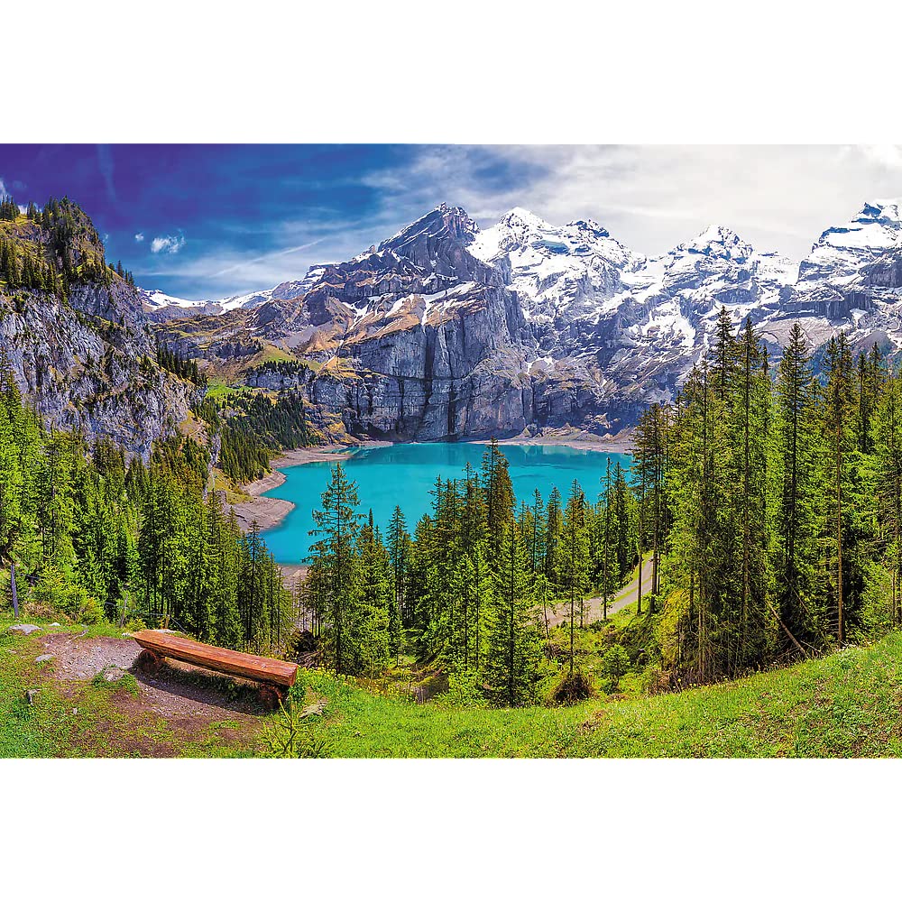 Trefl Lake Oeschinen, Alps, Switzerland 1500 Piece Jigsaw Puzzle Red 33"x23" Print, DIY Puzzle, Creative Fun, Classic Puzzle for Adults and Children from 12 Years Old Trefl