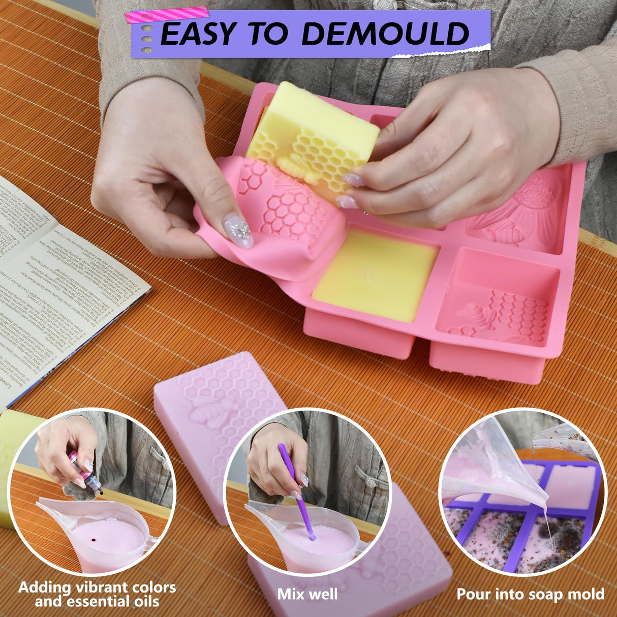 Artcome DIY Soap Making Kit – Molds, Measuring Tools & Packaging for Handmade Soaps - DIY Soap Making Tools for Beginners & Professionals - Ideal for Gift Artcome