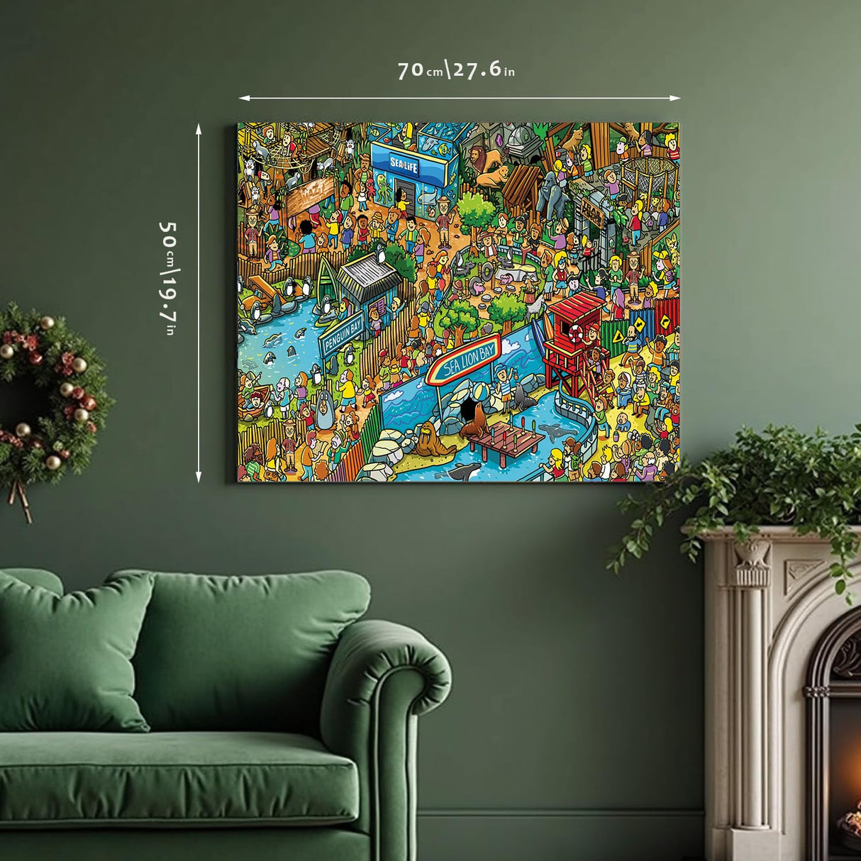 Jigsaw Puzzles for Adults, 1000 Pieces Ocean Park Puzzle, Cartoon Painting Challenging Puzzles for Family Activity Game Nights Gifts Fidget Stress Relief RECHIATO