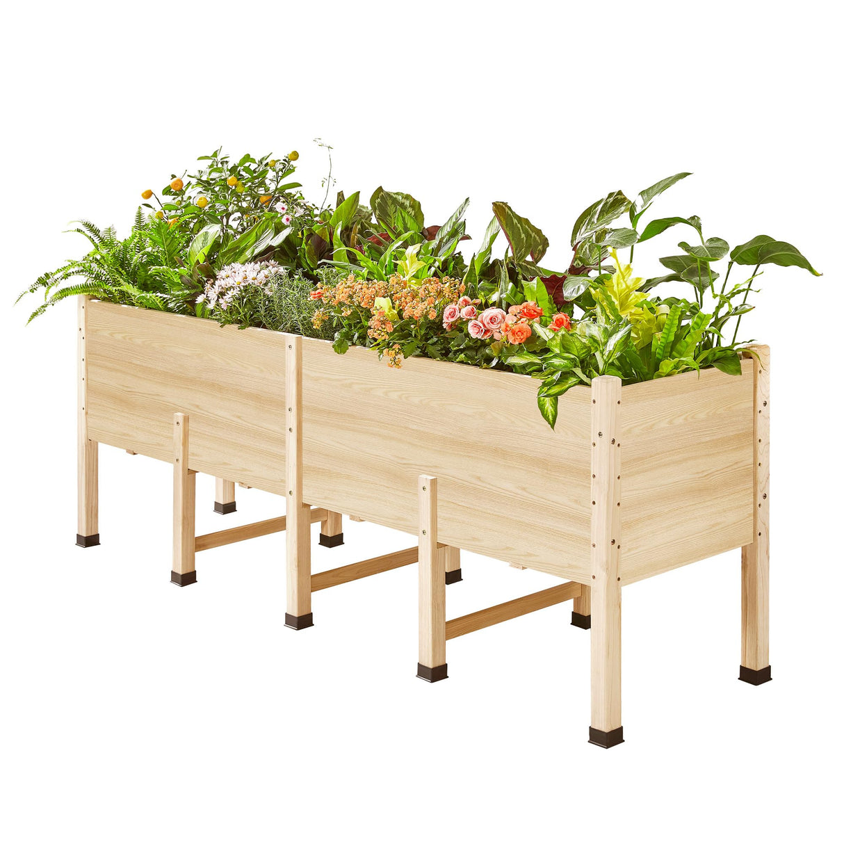 SPECRAFT 8x2 Ft Raised Garden Bed, Featuring Legs, Drainage Holes, Ideal for Vegetables, Flowers, Elevated Wood Planter Box for Balcony, Patio, and Backyard, Easy Assembly SPECRAFT