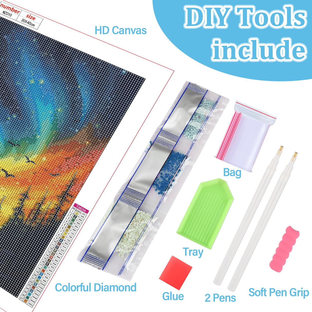 NEWENMO Tree Star Diamond Art Kits for Adults, 5D River Diamond Painting Kit, DIY Full Drill Gem Art Crafts for Adults, Home Wall Decor 12x16 Inch NEWENMO