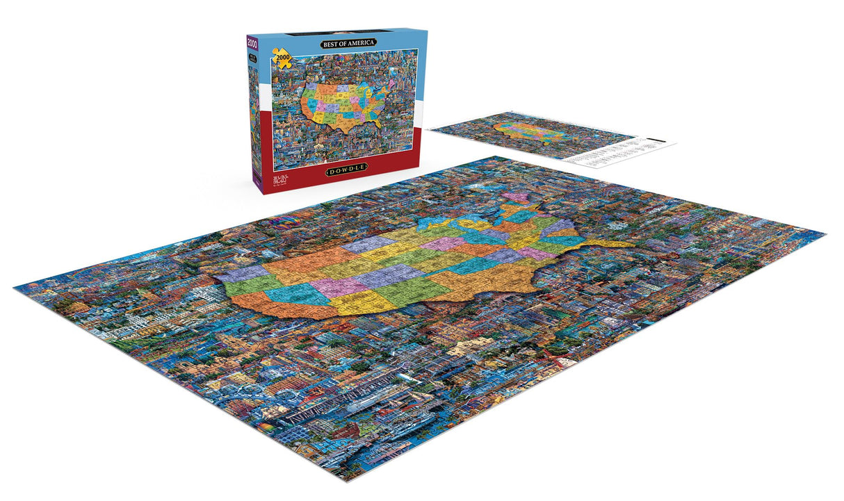 Buffalo Games - Dowdle - Best of America - 2000 Piece Jigsaw Puzzle for Adults Challenging Puzzle Perfect for Game Nights - Finished Size 38.50 x 26.50 Buffalo Games