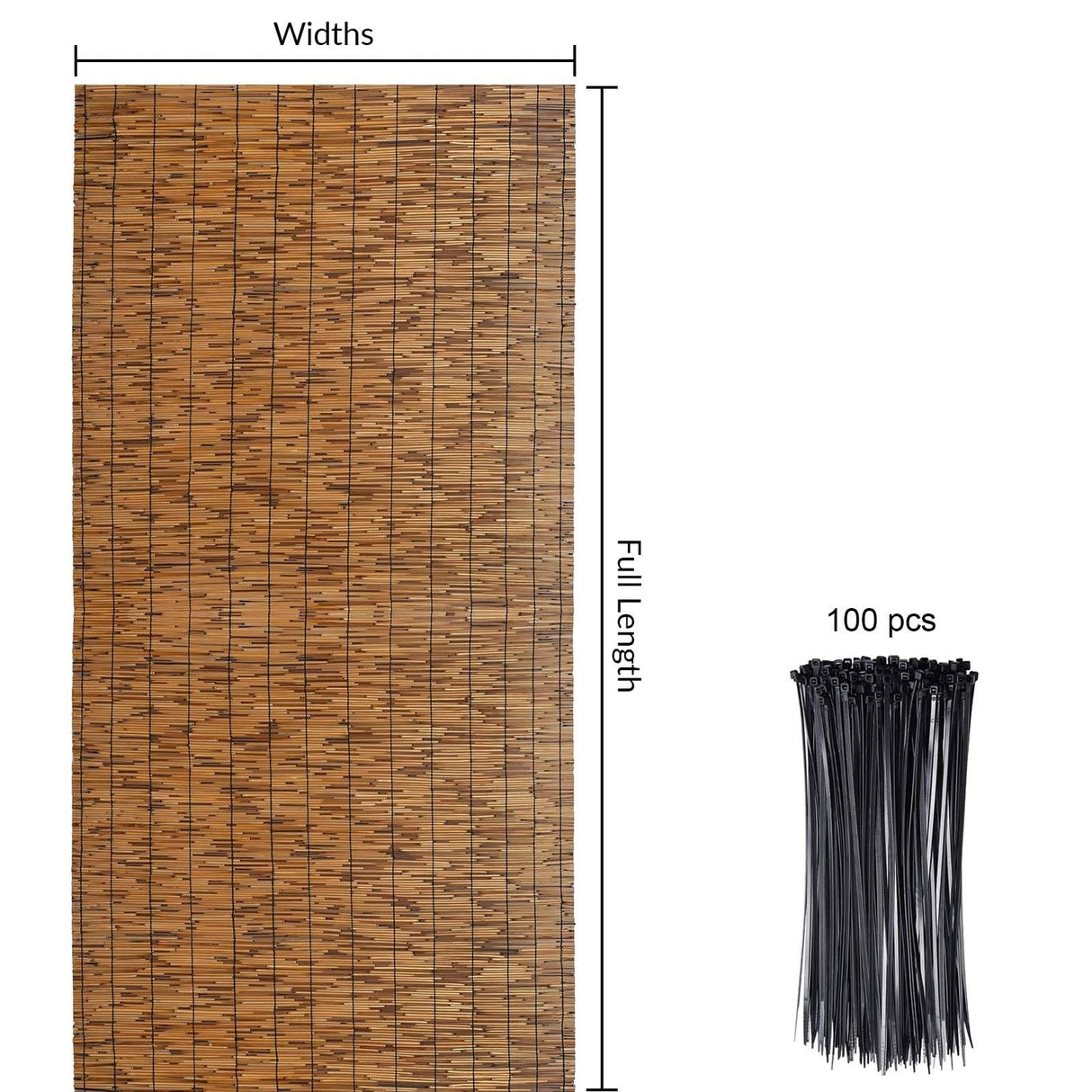 Bamboo Screen Fencing Natural Reedhead Rolls 3x5ft 4x10ft 5x20ft 6x16.4ft Outdoor Fence Rolls Easy to Install for Garden Balcony Outdoor Patio Backyard Divider Decorative ZGDXPLA