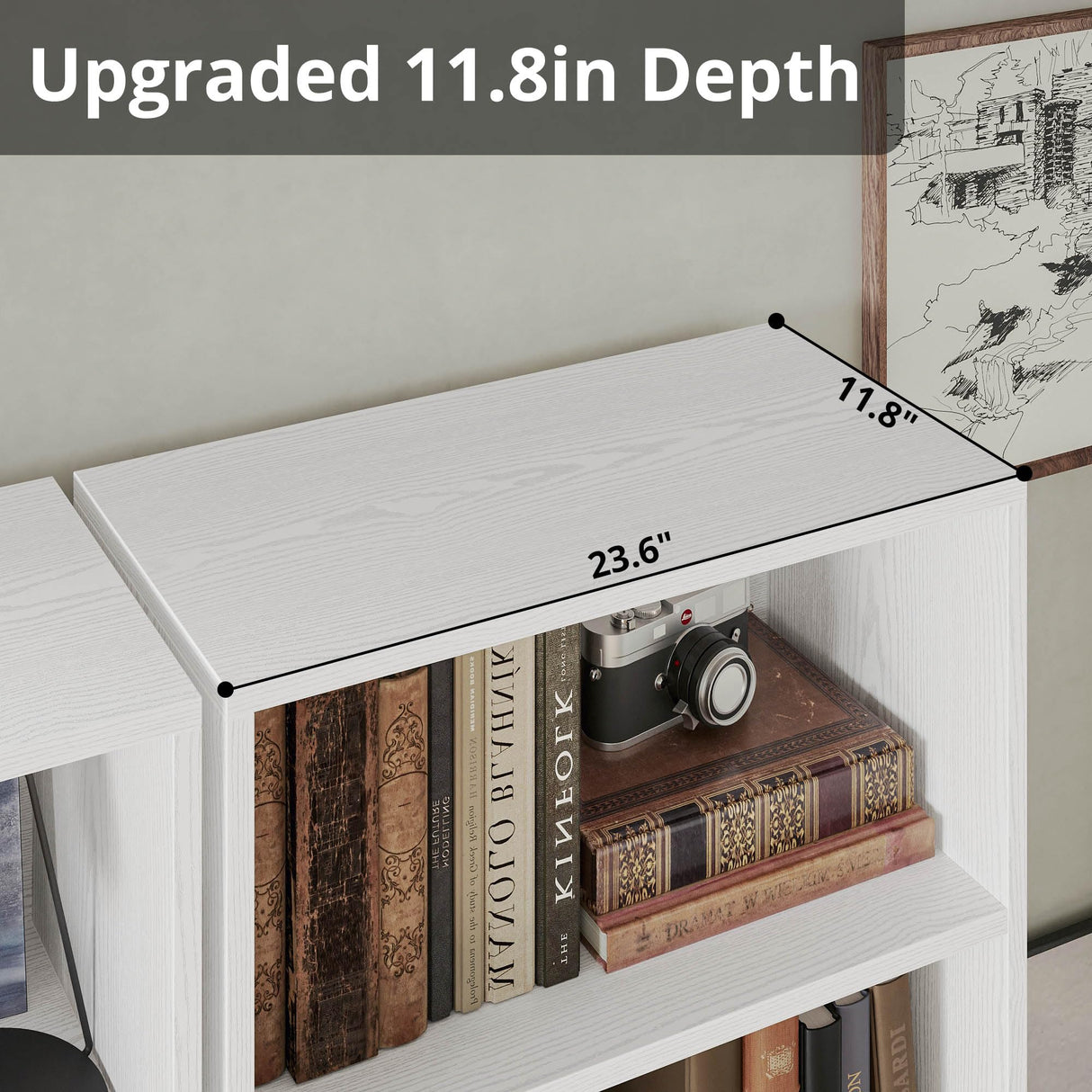 IRONCK Industrial Bookshelves and Bookcases with Doors 11.8 in Depth Set of 2 Floor Standing 5 Shelf Display Storage Shelves Bookcase Home Decor Furniture for Home, Office, Living Room, Bedroom IRONCK