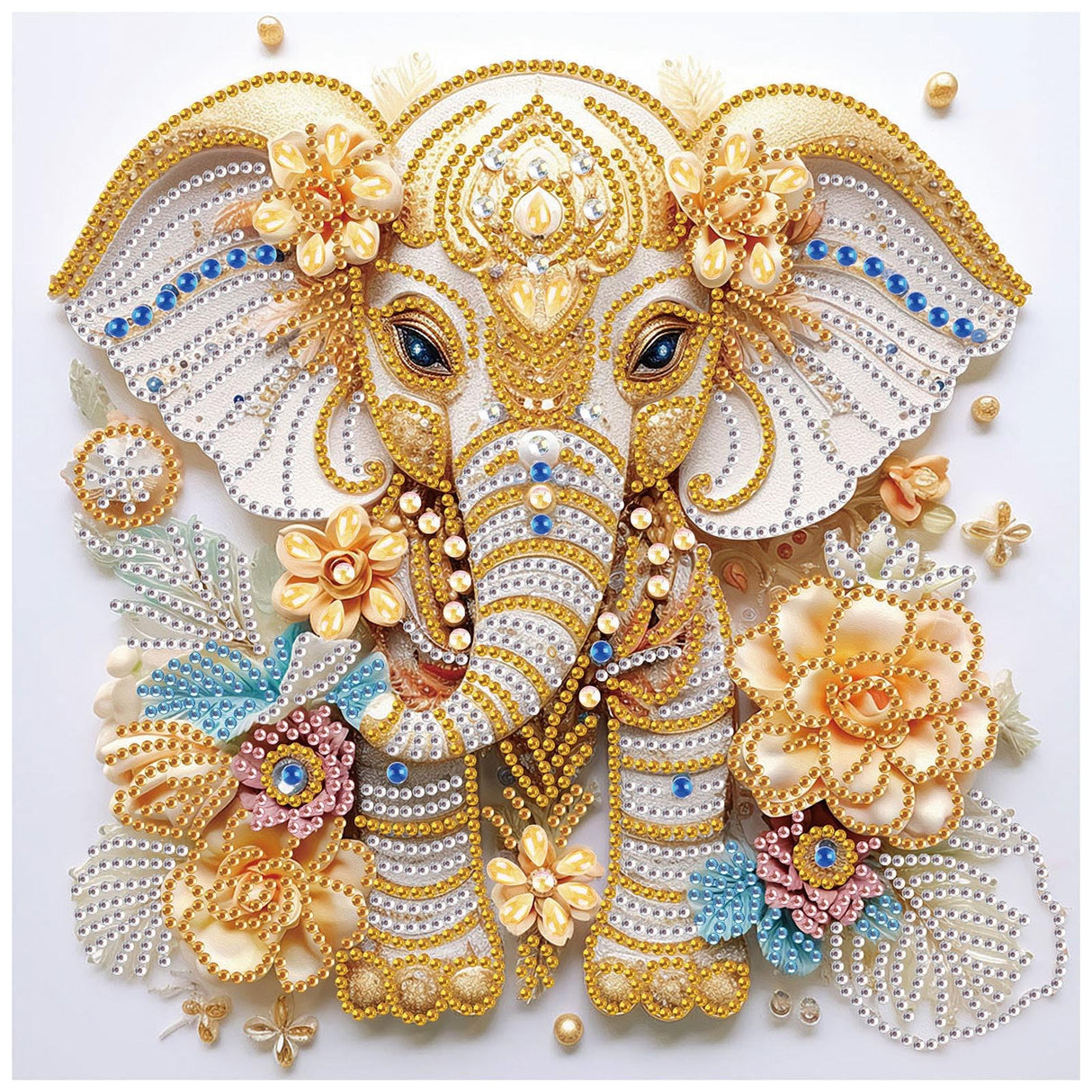 Sanjee 5D Special Shape Diamond Art Kits for Beginners, Elephant Diamond Painting Kits for Adults, Crystal Rhinestones Diamond Painting for Home Wall Decoration Gift, 12×12inch Sanjee