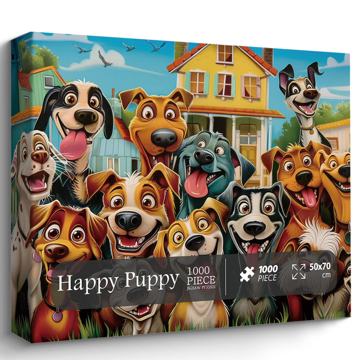 Funny Dog Puzzles for Adults 1000 Pieces, Cute Puppy Animal Jigsaw Puzzle, Challenging Happy Puppies Puzzle as Home Wall Art Decor PPuzzling