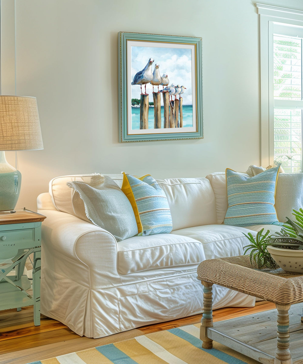 SUMGAR DIY Paint by Numbers Kit for Adults Beginner Seagull Blue Sea Paint by Numbers 16x20 Inch Without Frame Realistic Acrylic Oil Painting Drawing Craft Work Set with Brushes Christmas Gift SUMGAR