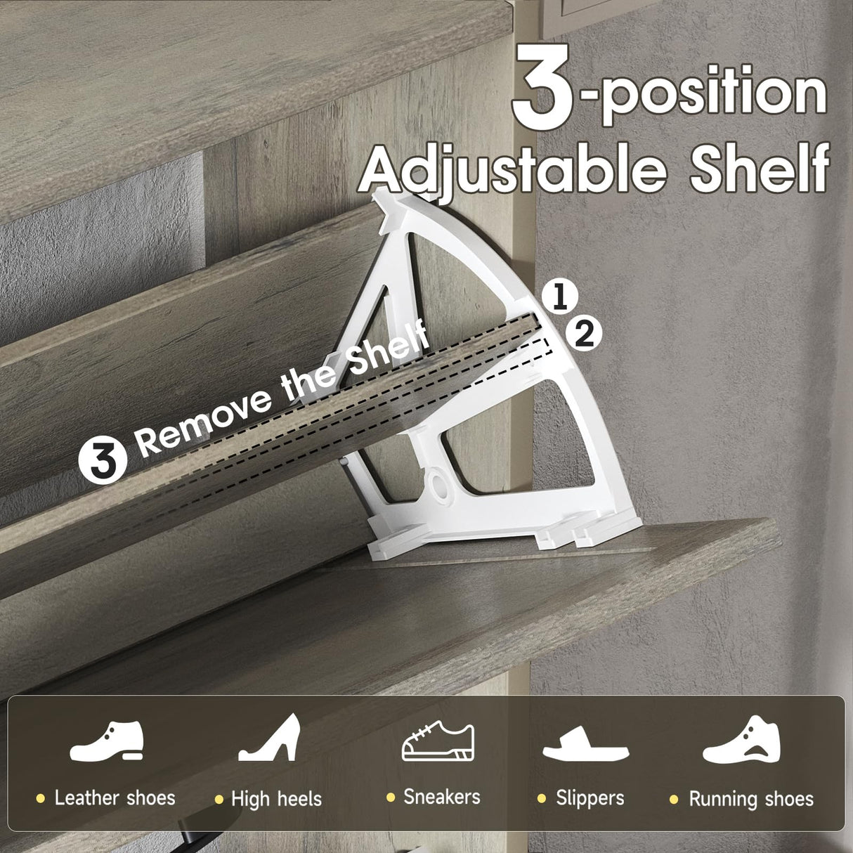 Maupvit Shoe Storage Cabinet with 3 Flip Drawers, Farmhouse Freestanding Organizer with Bench and Seat Cushion, Narrow Slim Shoe Rack Cabinet with Metal Legs for Entryway,Grey Maupvit