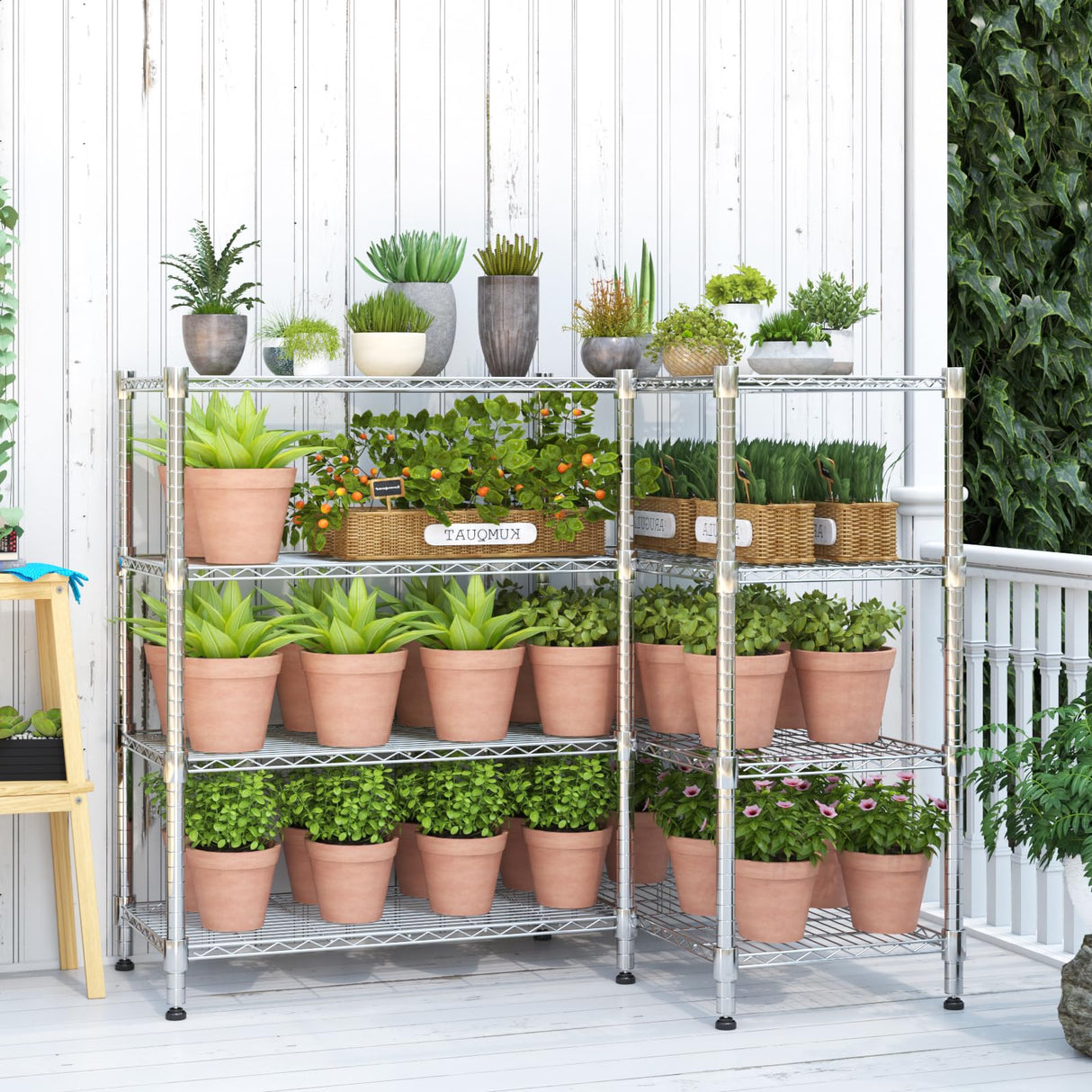 Homdox Heavy Duty Storage Shelves, 4 Tier Wire Shelving Unit, Adjustable Metal Shelves for Storage, Garage Rack Pantry Shelves Kitchen Shelving, 18"x72"x60", Silver Gray Homdox