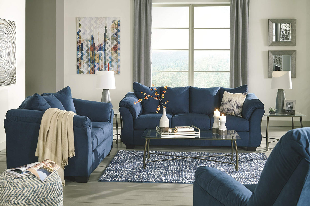 Signature Design by Ashley Darcy Casual Plush Loveseat, Dark Blue Signature Design by Ashley