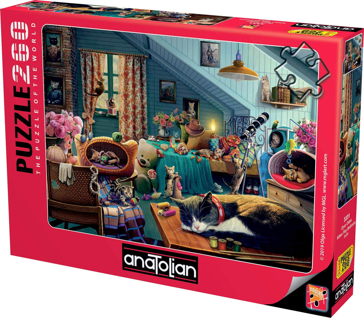 Anatolian Puzzle - Kitten Play Bedroom, 260 Piece Jigsaw Puzzle, #3331, Multicolor Anatolian