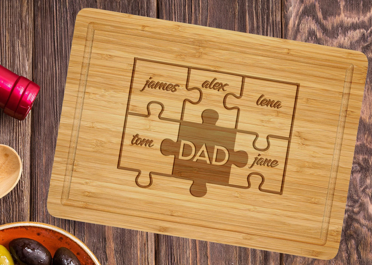 Personalized Dad Chopping Boards for Father's Day, Dad Cutting Boards with Kids Names Customized, BBQ & Grill Cutting Board gifts for Dad IKAY Design