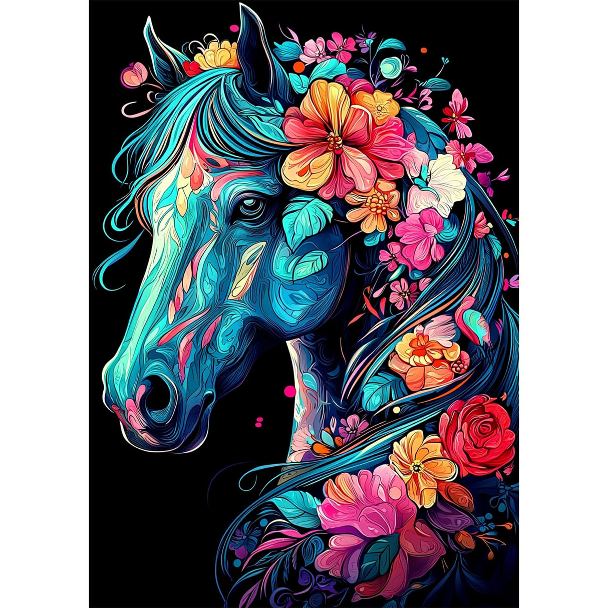 Genius maker Horse Diamond Painting Kits for Adults, 5D Animal Diamond Art Kits for Beginners DIY Full Drill Diamonds Painting Pictures, Diamond Gem Art Painting DIY Crafts Kit Decor, 12x16inch Genius maker