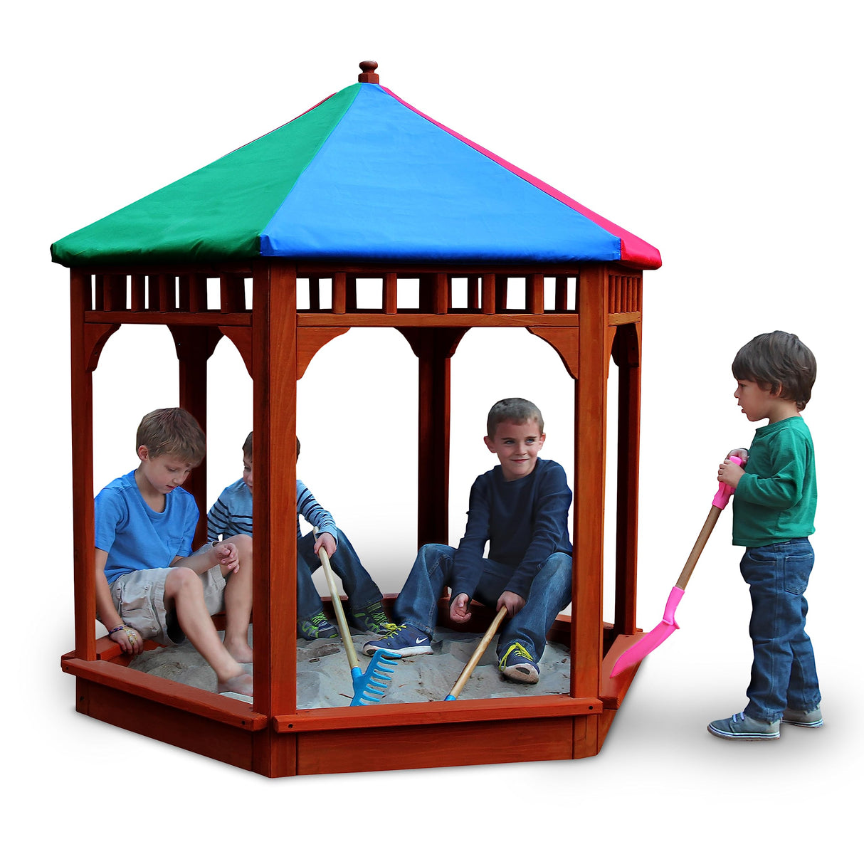 Gorilla Playsets 02-2023 Play-Zee-Bo Sandbox Gazebo with Canopy Roof Gorilla Playsets