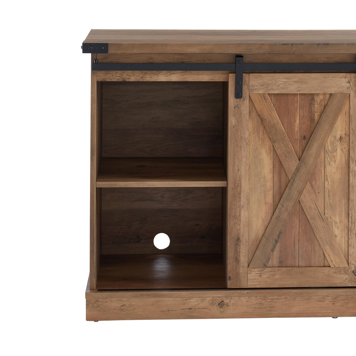 EDYO LIVING Farmhouse TV Stand for 60 Inch TV, Wood TV Stand with Sliding Barn Door, Entertainment Center with Storage Cabinet, Rustic Media Console for Living Room Bedroom, Rustic Oak EDYO LIVING