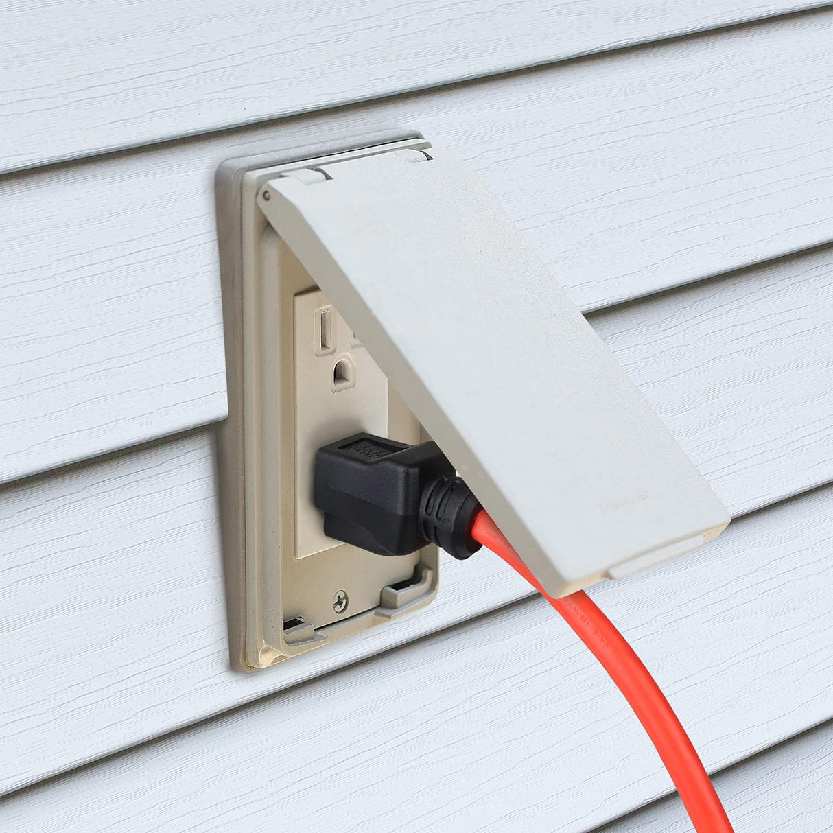 Clear Power 50 ft Outdoor Extension Cord 16/3 SJTW, 3-Prong Grounded Plug, Orange, Water & Weather Resistant, Flame Retardant, General Purpose Power Cord for Lawn & Garden, DCOC-0117-DC Clear Power