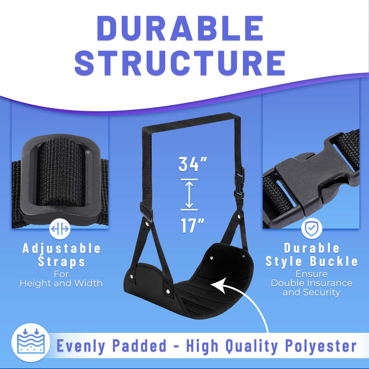 Airplane Foot Hammock (Memory Foam), Perfect Airplane Footrest to Relax Your Feet | Foot Hammock for Airplane Travel Accessories, Desk Foot Hammock, Travel Foot Rest, Comfy Foot Hanger Airplane BASIC CONCEPTS