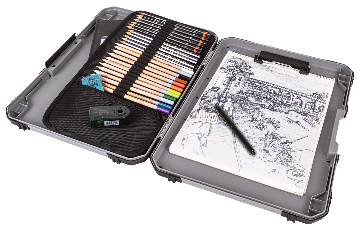 ArtBin 6838AG Sketch Board, Portable Drawing Surface with Internal Art & Craft Storage, Grey ArtBin