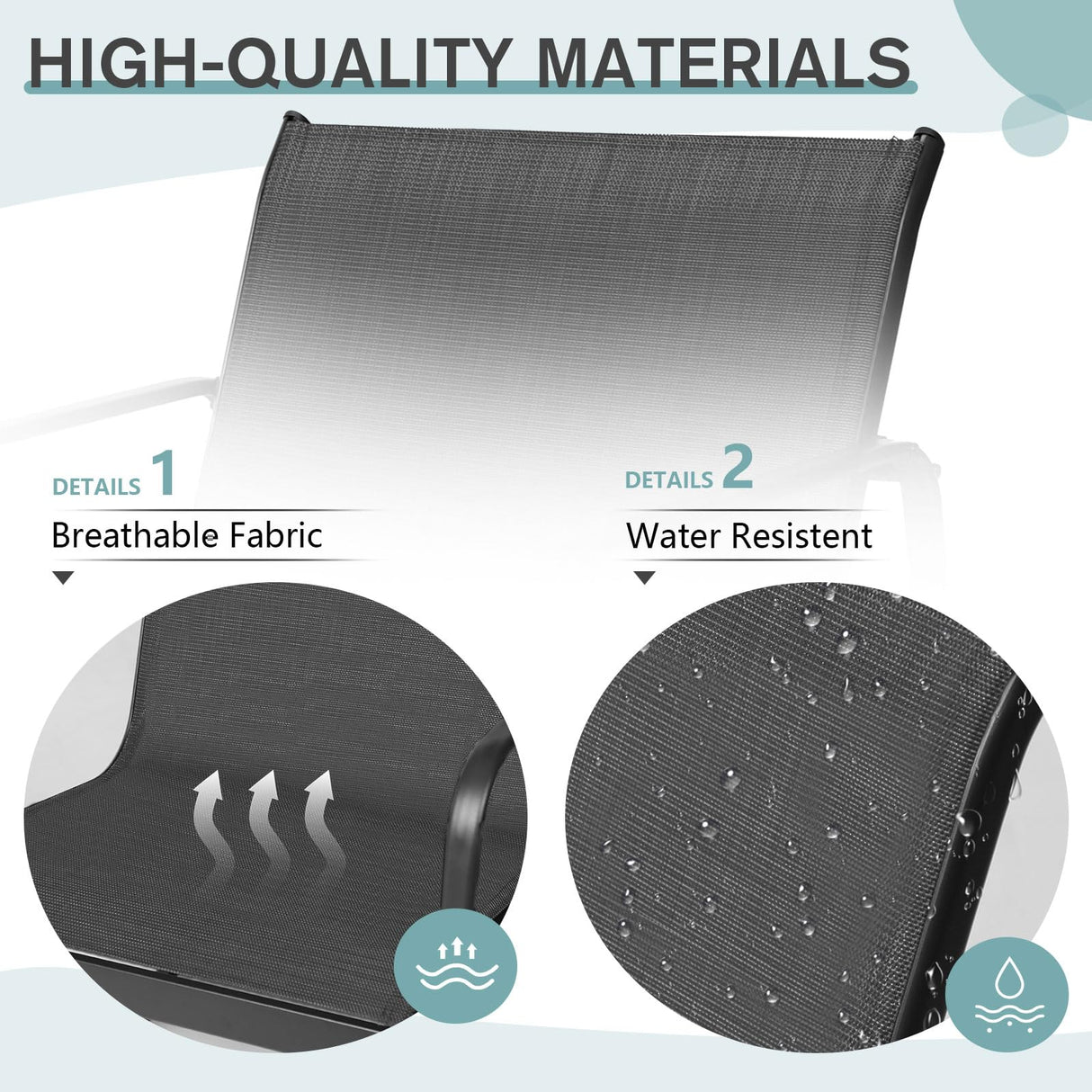 Oakmont 3 Pieces Patio Furniture Set Outdoor Conversation Furniture 2 Chairs with Glass Top Coffee Table Sets Beige Cushions Backyard, Pool, Garden Oakmont