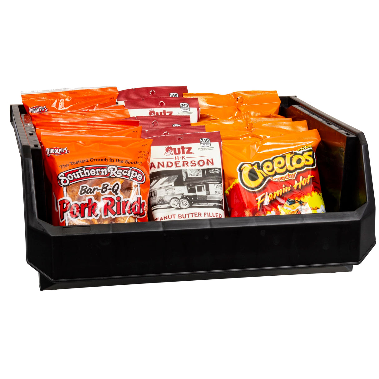 ReadySpace Plastic Containers for Organizing and Storage Bins for Closet, Kitchen, Office, Garage or Pantry Organization, Stackable Bins, Extra Large (14.8" x 16.5" x 7"), 4-Pack, Black ReadySpace