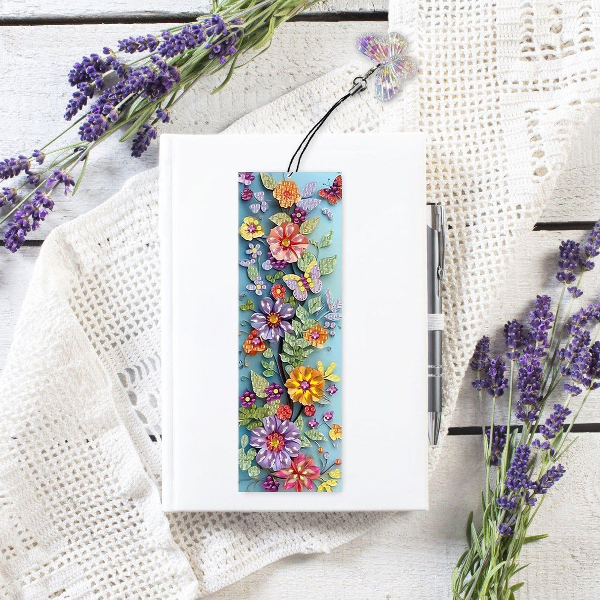 4pcs Diamond Art Bookmarks,Diamond Painting Bookmark Kits for Adult,DIY Gem Art Small Crafts with Rhinestone Tassel,Paint by Diamonds for Graduation Birthday Reader Gifts (Flower) bestact