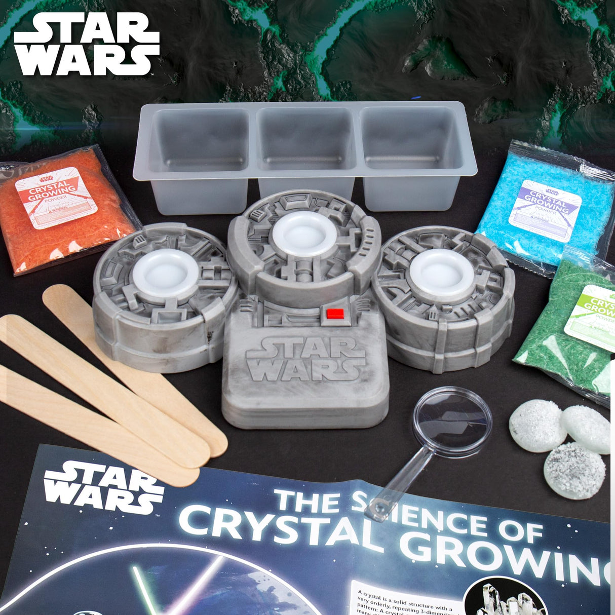 Star Wars Glowing Crystals, Crystal Growing Kit with Light Up Display Stand, Grow 3 Colorful Crystals, Star Wars Toys, Gift for 8 Year Old Boy, Star Wars Merch, Star Wars Toys for Boys Age 8-12 STAR WARS