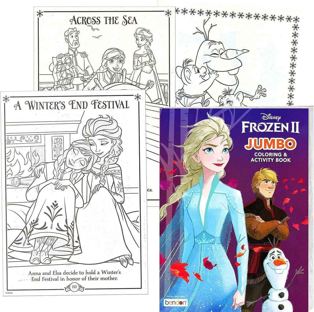 Disney Coloring Book Frozen 2 Arts Crafts Coloring, Painting Gift Set, Perforated Paper - Healthy Educational Play, for Kids Girls Boys Toddlers Disney