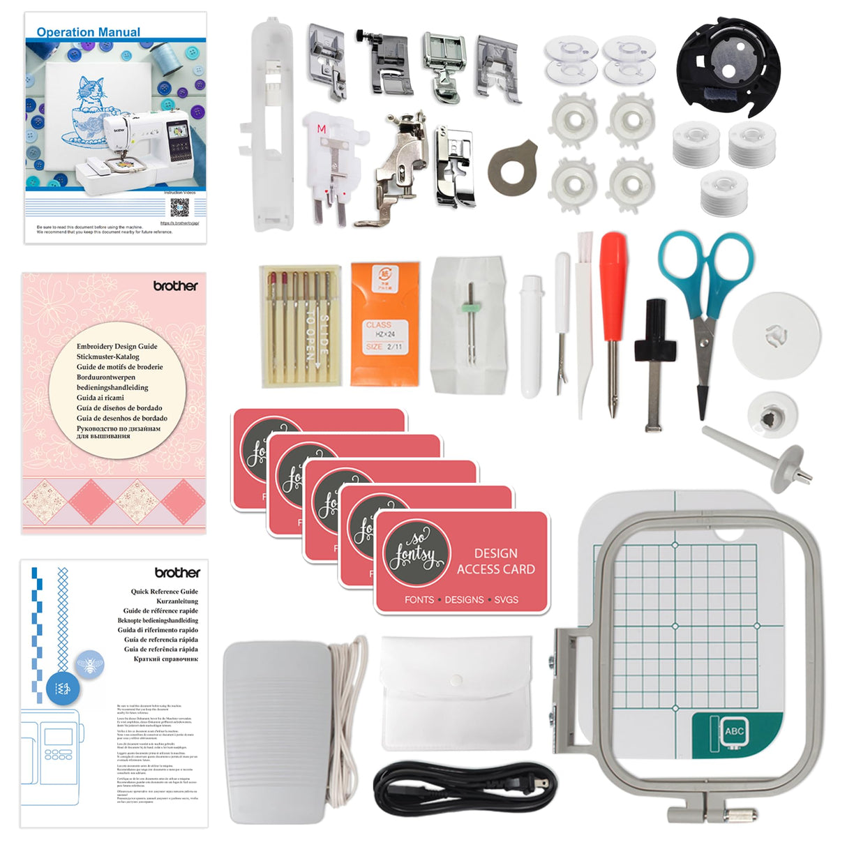 Brother SE700 Embroidery & Sewing Machine with 50 Sewing Spools, Color Matching Bobbins & Accessories Brother