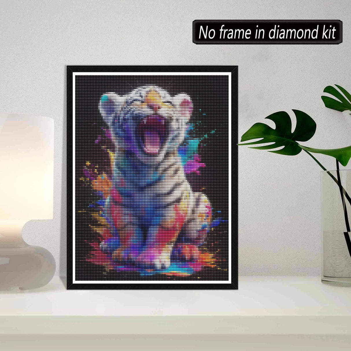 SKRYUIE 5D Diamond Painting Kits Tiger - DIY Diamond Art Kits for Adults Colour, Full Round Drill - Crystal Embroidery Cross Stitch - Craft for Wall & Office Decor - 12x16 Inch e1 SKRYUIE