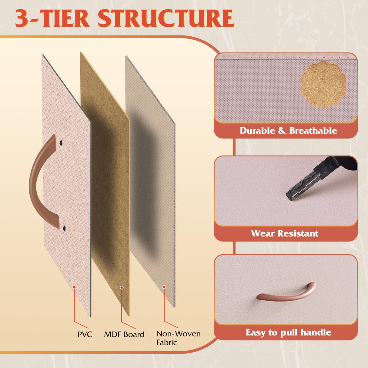 WLIVE Dresser for Bedroom with Clothes Rack, 3 Drawer Dresser with LED Lights & Charging Station, Fabric Dressers & Chest of Drawers, Storage Organizer with Open Shelves for Closet, Living Room, Pink WLIVE