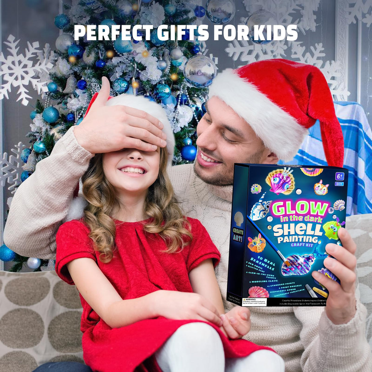 EPUMP Shell Painting Kit for Kids - Glow in The Dark Arts and Crafts for Boys Girls Ages 6-12, Kids Crafts 8-12, Art Supplies, Creative Arts and Crafts Toys Christmas Birthday Party Gifts EPUMP