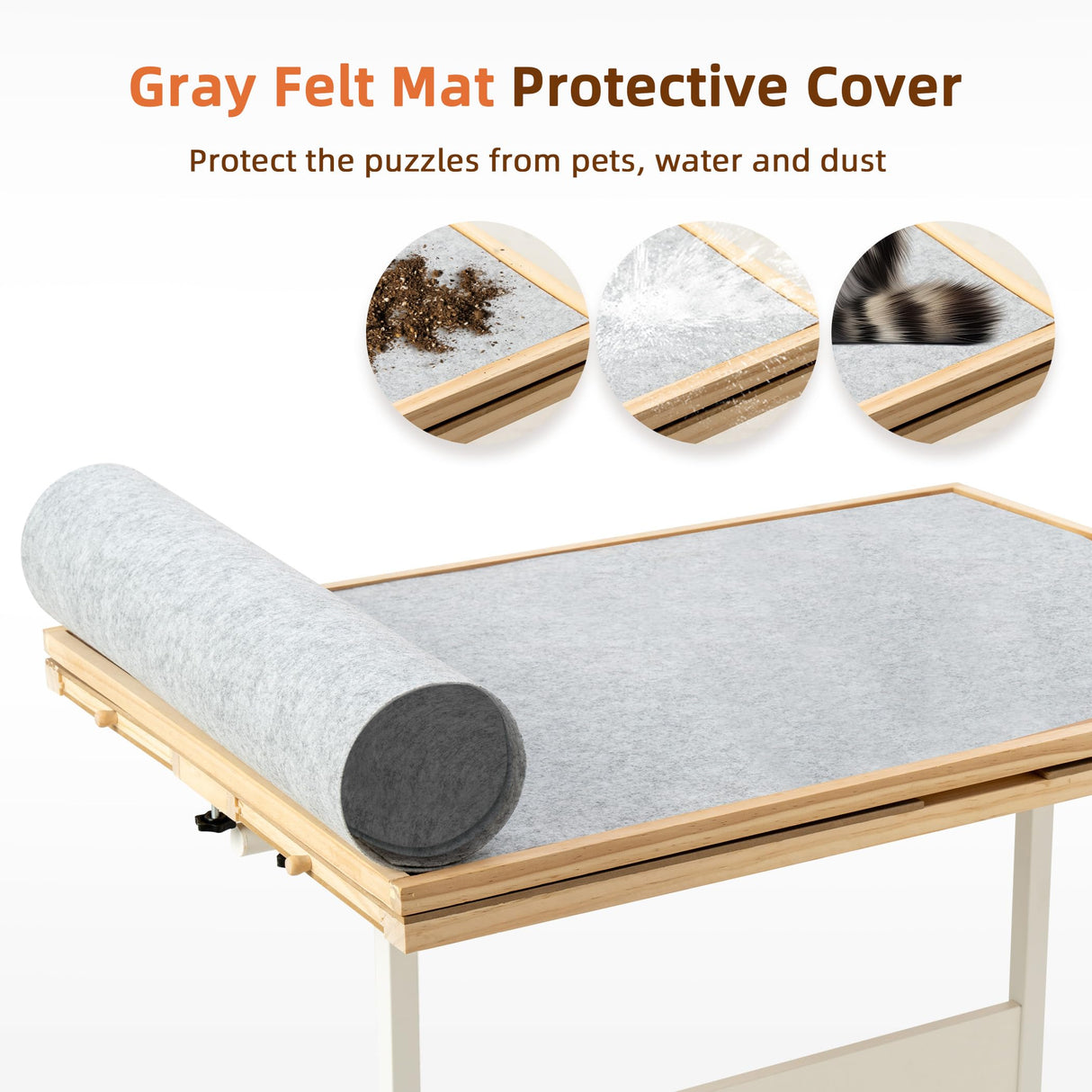 Becko US 2-in-1 Tilting & Rotating Jigsaw Puzzle Table with 4 Colored Drawers & Cover & Flip Top Design, Puzzle Board with Tilt Angle & Height Adjustments, Easy to Move, for 1500 Piece Jigsaw Puzzles Becko US