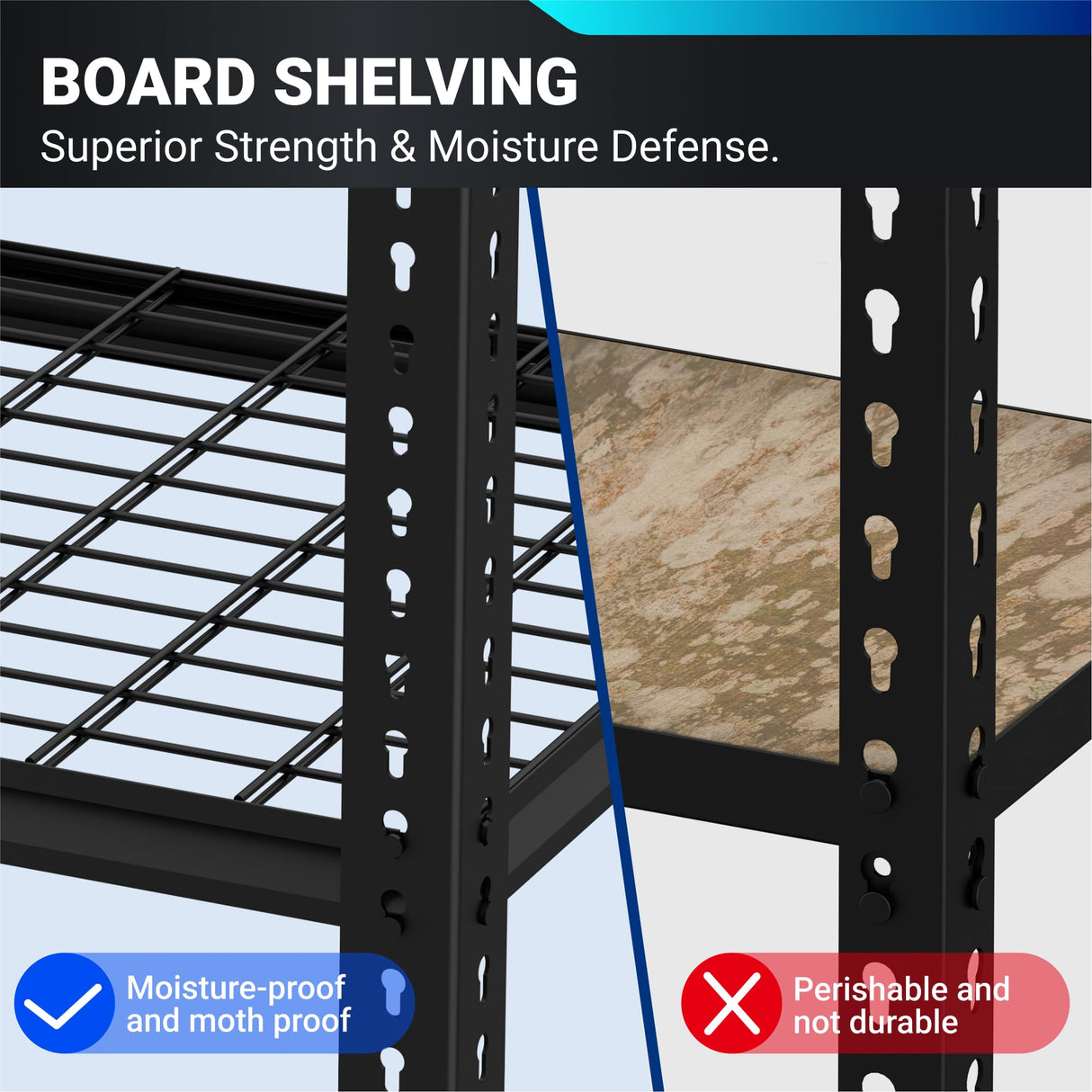 FLEXIMOUNTS Garage Shelving, Storage Racks and Shelving, Basement Storage Shelves, Garage Storage Shelves, 5-Tier Metal Shelf, 48" W x 24" D x 72" H, 2 Pack FLEXIMOUNTS
