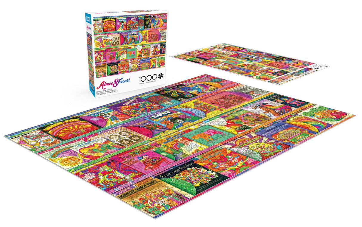 Buffalo Games - Aimee Stewart - Retro Album Covers - 1000 Piece Jigsaw Puzzle for Adults -Challenging Puzzle Perfect for Game Nights - Finished Size is 26.75 x 19.75 Buffalo Games