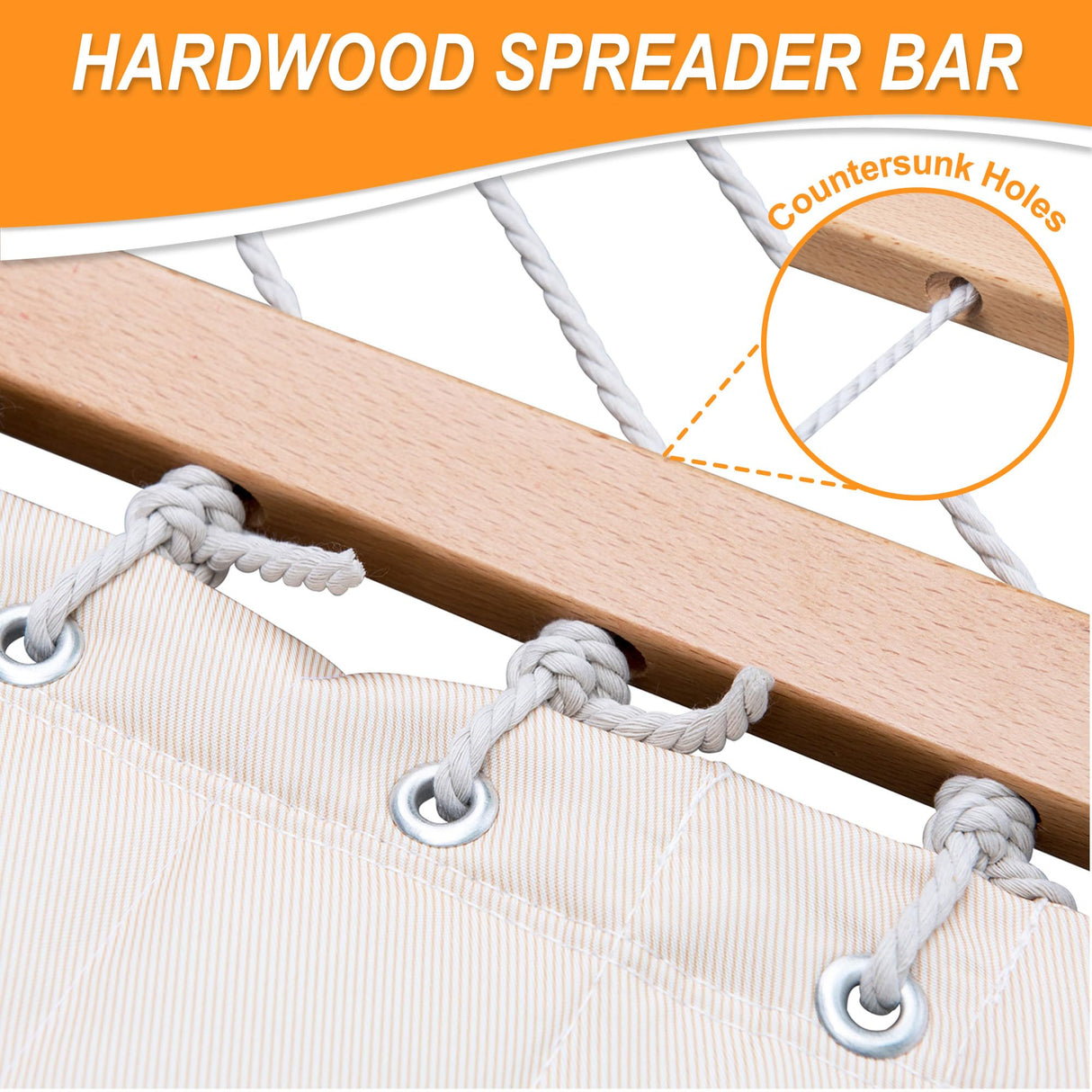 Lazy Daze Hammocks Quilted Fabric Hammock with 12 Feet Stand, 2 People Double Hammock with Stand for Outdoor Indoor Patio Garden Backyard, 450 lbs Capacity, Beige Lazy Daze Hammocks