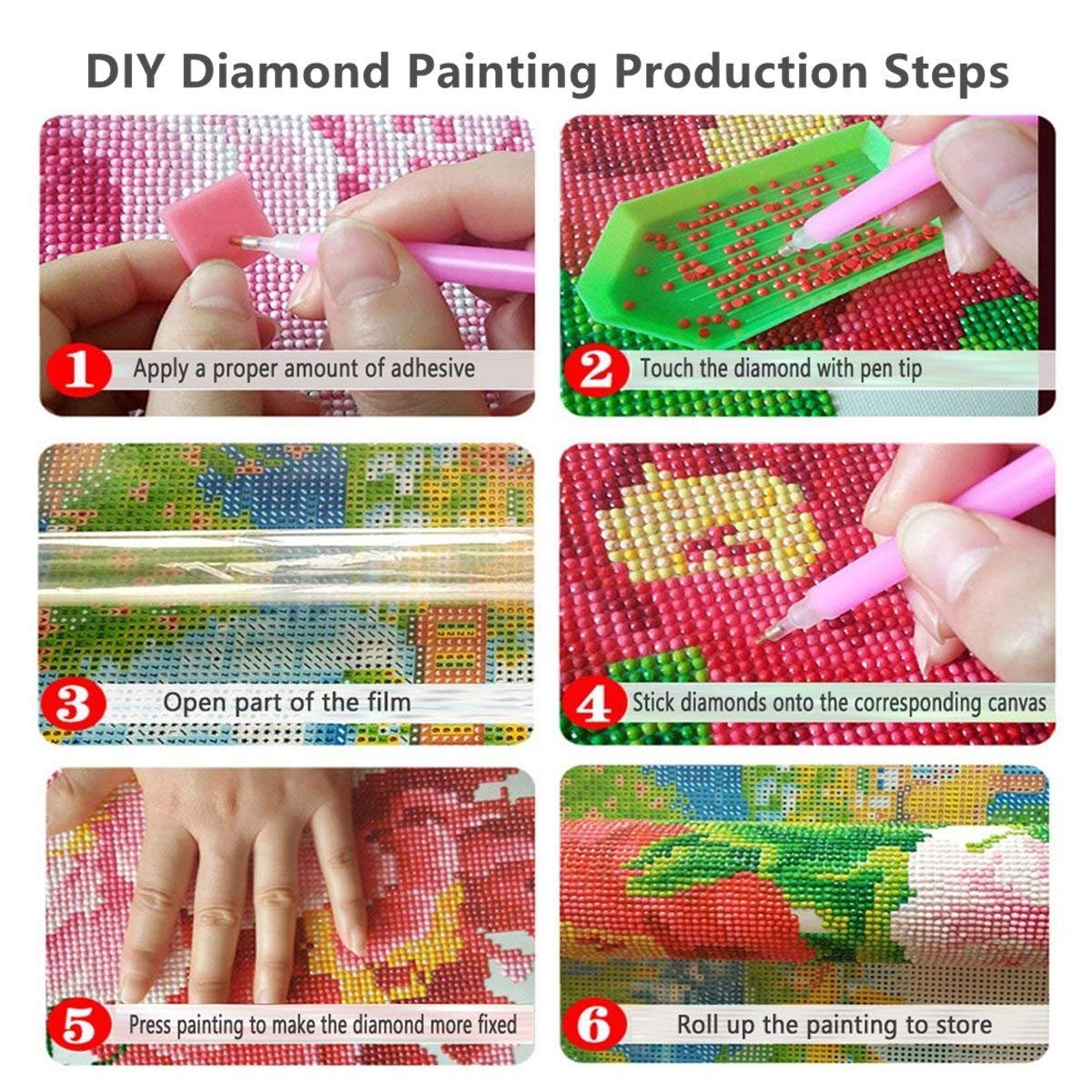 LVIITIS DIY 5D Diamond Painting Kits for Adults Full Drill, Paintings Pictures Arts Craft for Home Wall Decor,5D Painting Dots Kits (Streets) LVIITIS