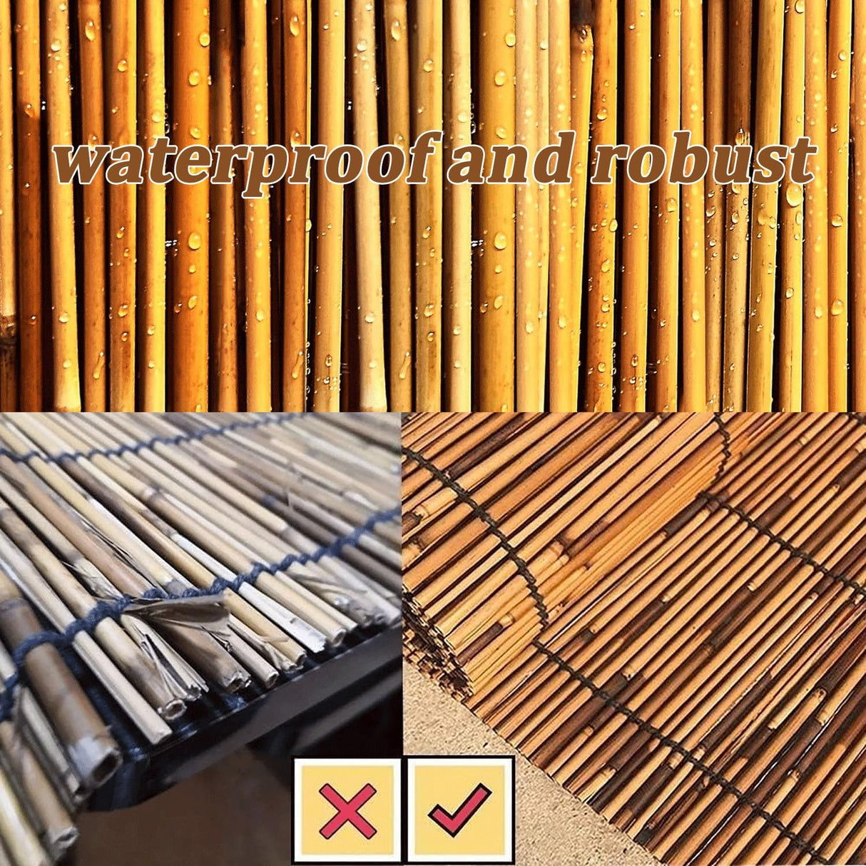 Privacy Fencing Bamboo Privacy Screen Natural Reed Fencing Rolls Balcony Screen Decorative Fences Backyard Divider Easy to Cut for Outdoor Privacy Screening(90 * 800cm(3 * 26ft)) WoodArtSupply