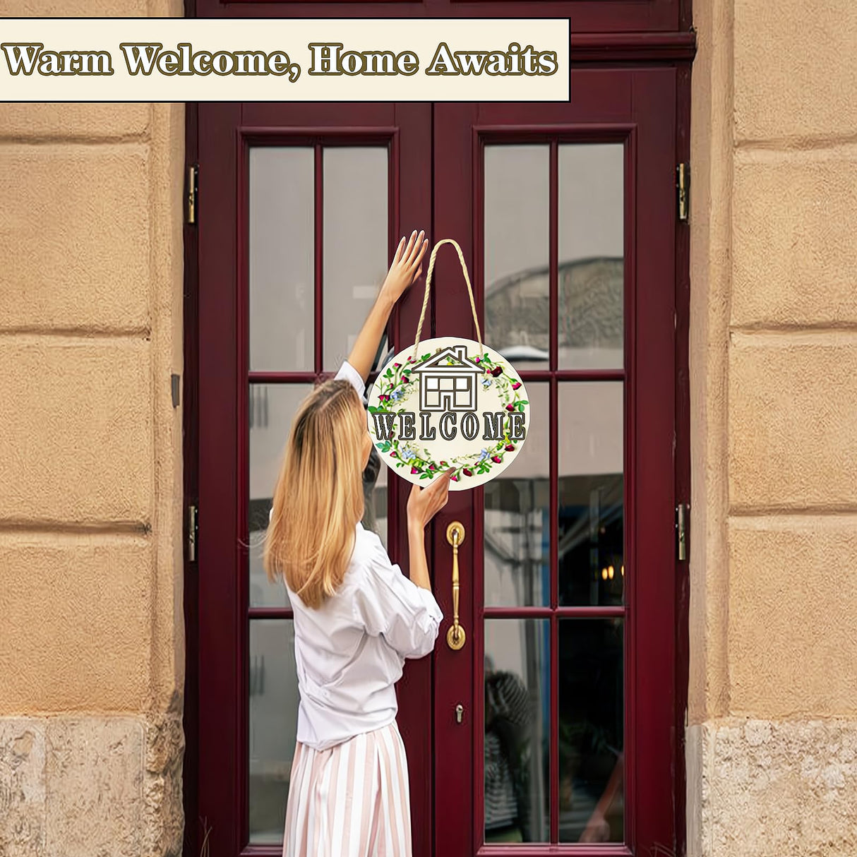 4 pcs Metal Sublimation Door Hanger Blanks,10 inch Round Unfinished Sign Blank,Sublimation Door Decorations Hanging,Sublimation Ornament Blanks,Door Decor Sublimation Metal Sign Blanks Guyuewey