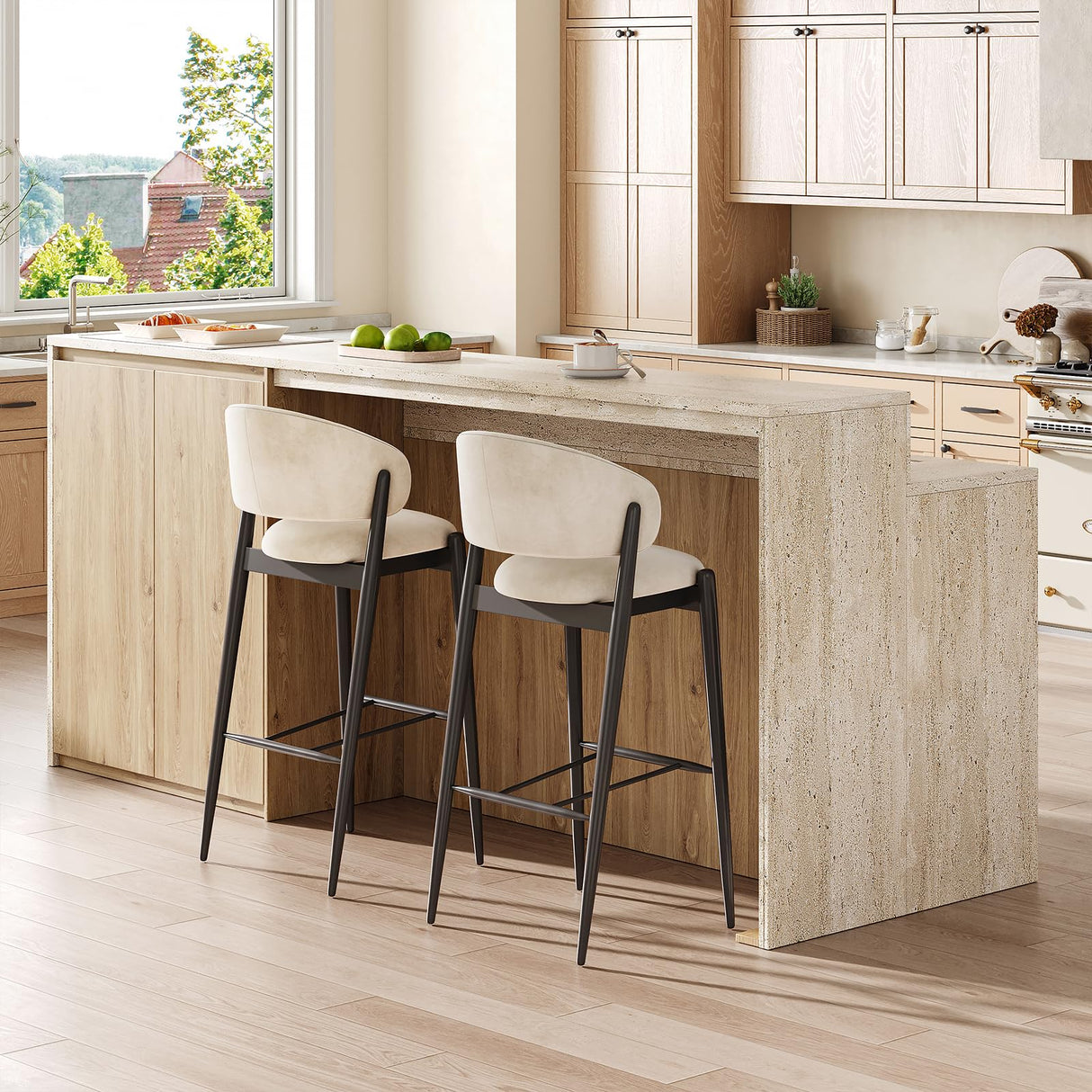 90.6"W Stationary Kitchen Island with Double-layer Countertop, Kitchen Island Storage Cabinet with Adjustable Shelves & 6 Drawers, Island table with Pull Out Spice Rack for kitchen , Dining Room UKAOCAI