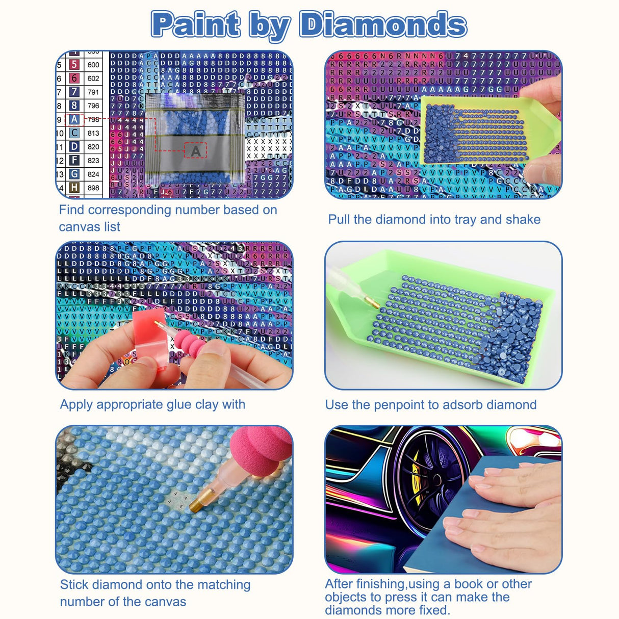 CEOVR Sports Car Diamond Art Kits for Adults, Car 5D DIY Full Drill Diamond Painting Dots Gem Art, Adult Crafts Kits Arts and Crafts, Wall Decor for Home Office 12x16inch CEOVR