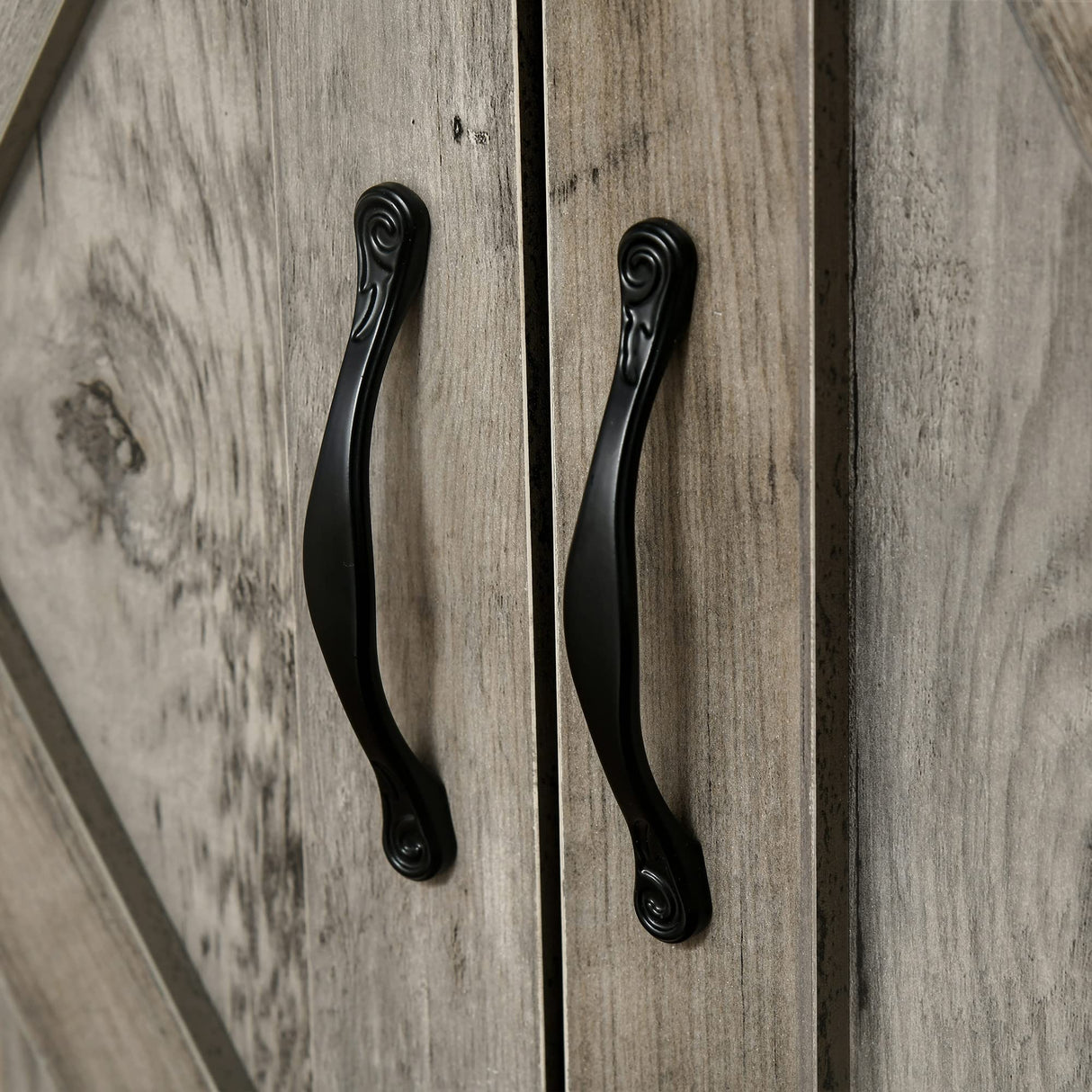 HOMCOM Farmhouse Sideboard Buffet Cabinet, Barn Door Coffee Bar Cabinet with Drawer and Adjustable Shelf, Kitchen Cabinet for Living Room, Entryway, Gray HOMCOM