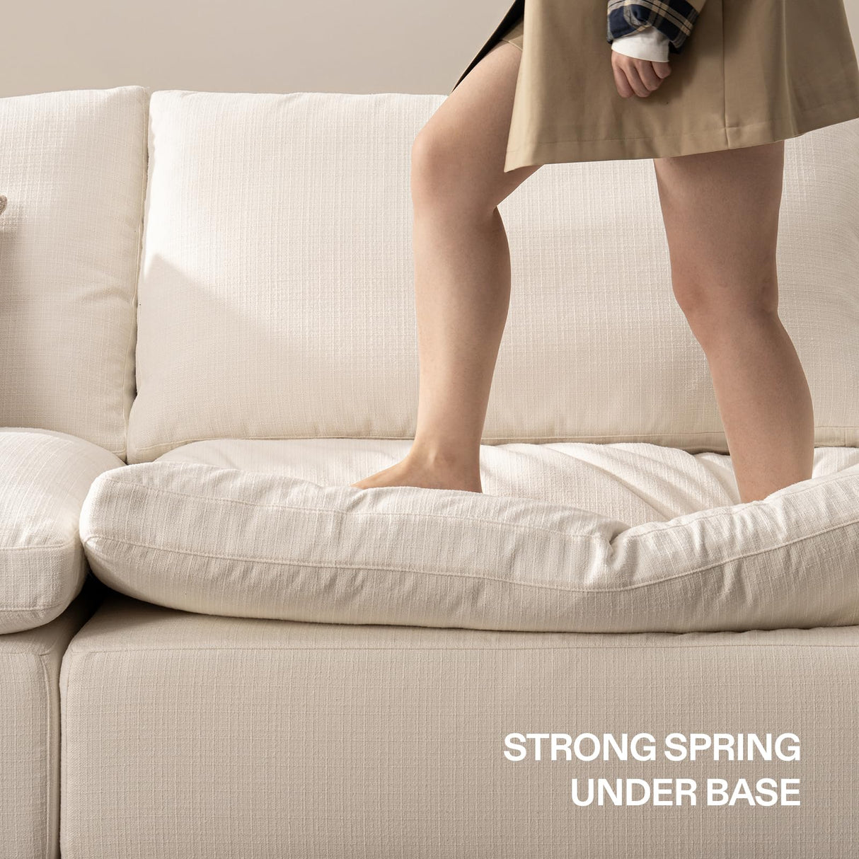 Vorthio 78.7" Cloud Couch Oversized Modular Sectional Sofa, Loveseat Modern Sofa True Relax Comfy, Wide & Deep Seat Couches with Metal Frame, Furniture Sets for Living Room, White Vorthio