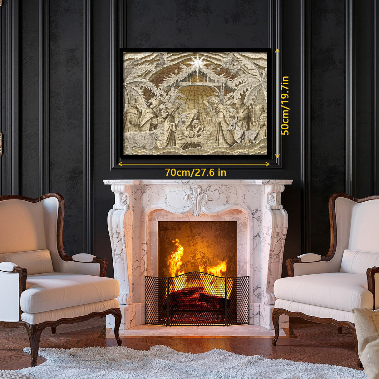 Holy Nativity Christian Puzzles for Adults 1000 Pieces, 3D Jesus Religious Bible Jigsaw Puzzles Faith Cross, Christmas Winter Holiday Puzzle BBOLDIN