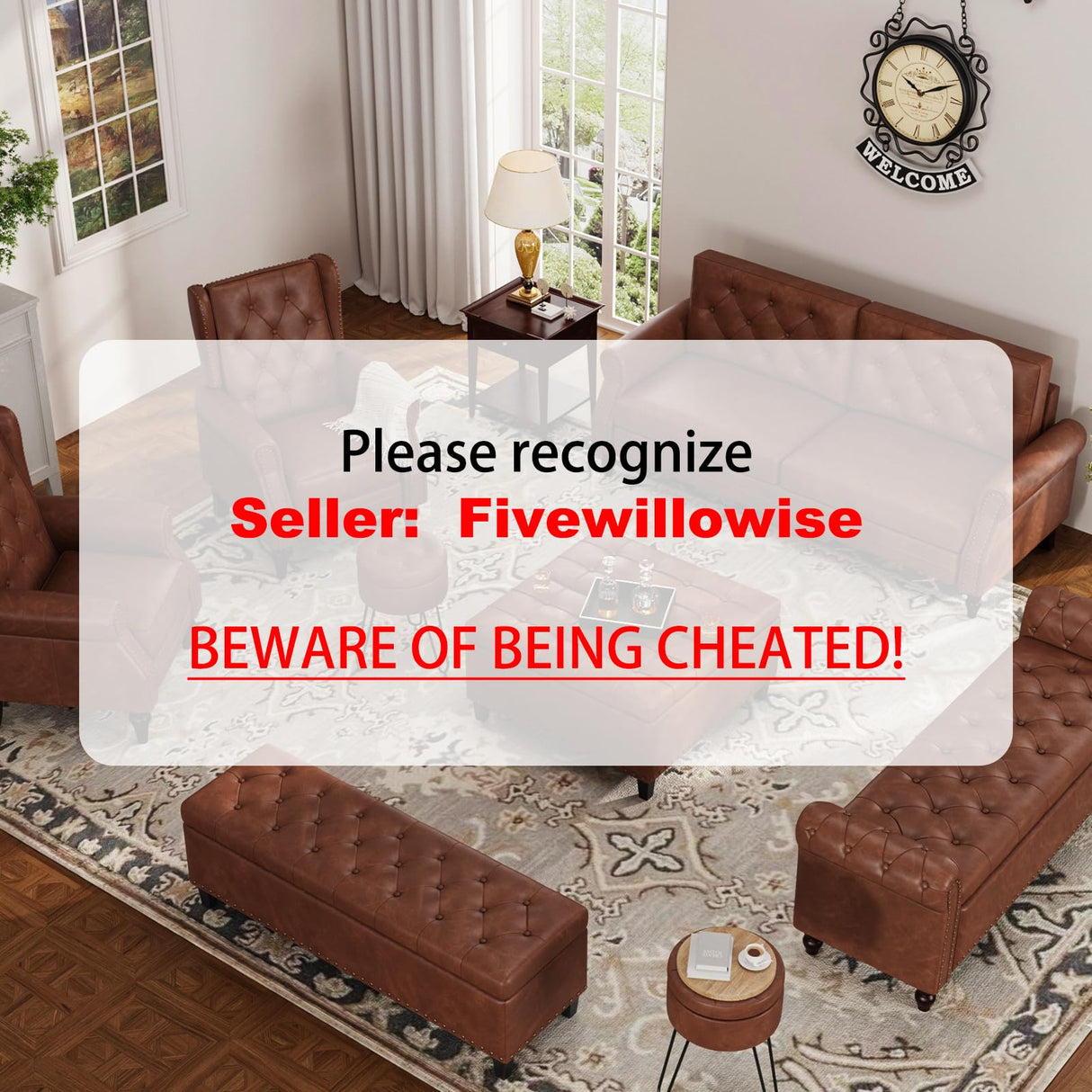 FiveWillowise Storage Bench, 51-Inch Large Storage Ottoman, 30 Gallons, Modern Faux Leather Ottoman with Storage, Rectangle Storage Ottoman Bench for Bedroom, Living Room, Entryway, Hallway, Brown FiveWillowise