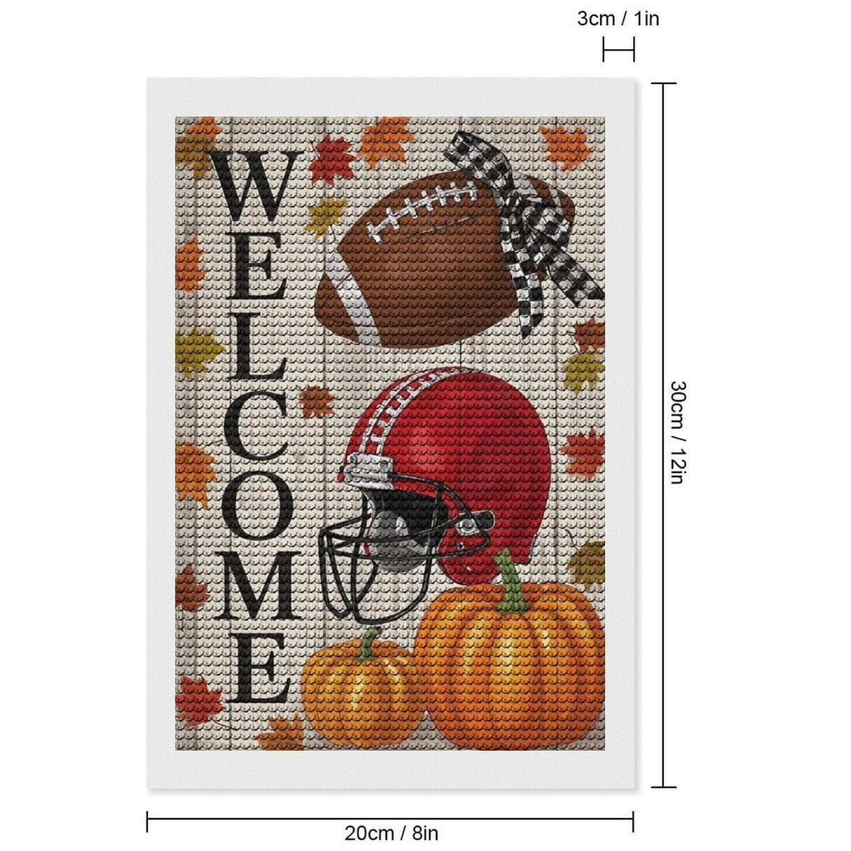 ETTUWNUI Diamond Painting Kits for Adults - Football Pumpkin Fall Welcome Painting DIY 5D Full Drill Diamond Dots Paintings with Diamonds Gem Art and Crafts Home Decor 8"x12" ETTUWNUI